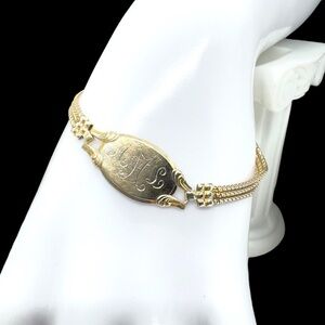 Vintage Hallmarked Forstner Gold Filled Monogrammed Bracelet